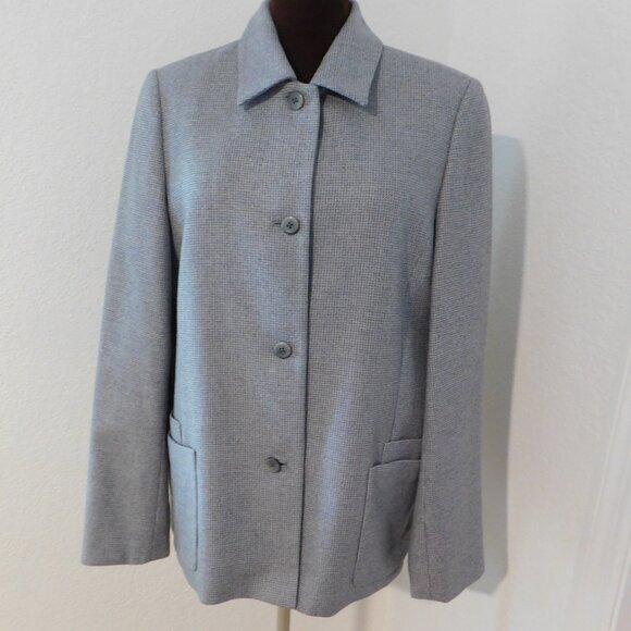 Talora Wool Silk Cashmere Blend Lined Blazer Size 10 Light Gray - Picture 1 of 9